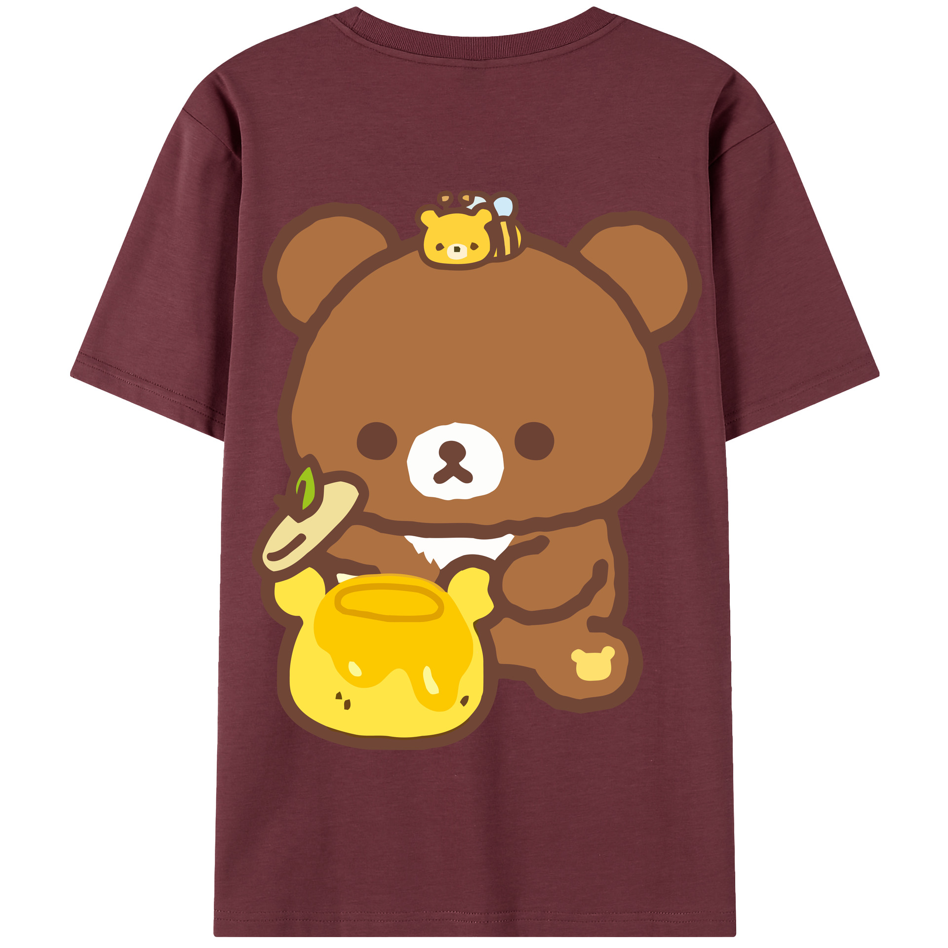 （画像用） リラックマ リラックマ キイロイトリ Rilakkuma Korilakkuma Kiiroitori 綿100％半袖Tシャツ（背面プリント）